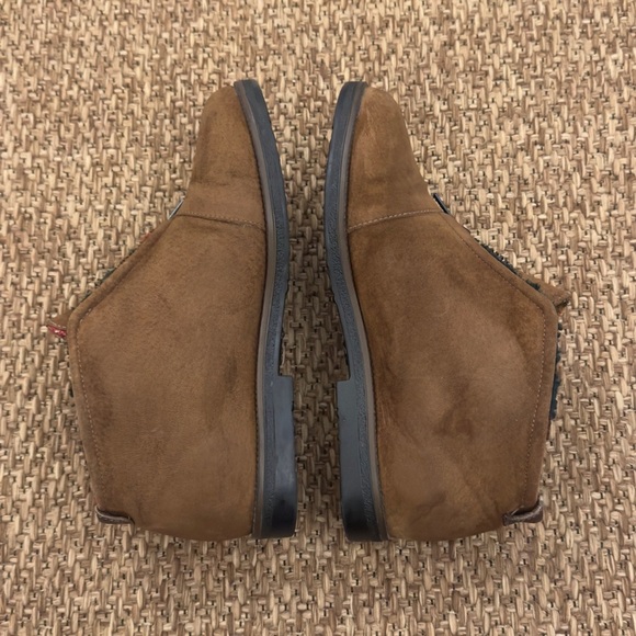 Vintage Hush Puppies Suede Plaid Sherpa Lined Ankle Boots with Zipper - Picture 8 of 14